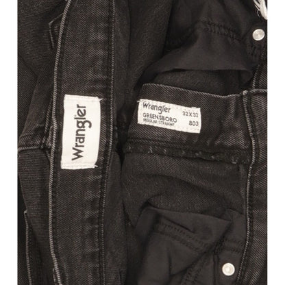 Wrangler Greensboro Men Black Straight Regular Jeans W32 L32
