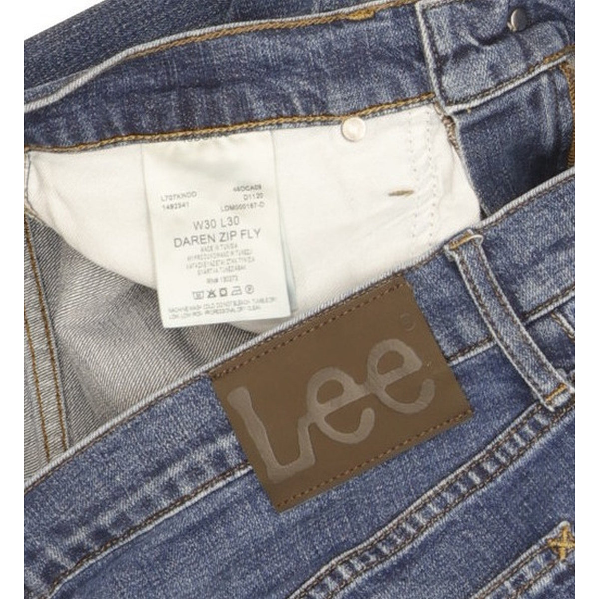 Lee Daren Men Blue Straight Slim Stretch Jeans W30 L24