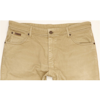 Wrangler Texas Men Beige Straight Regular Stretch Jeans W38 L31