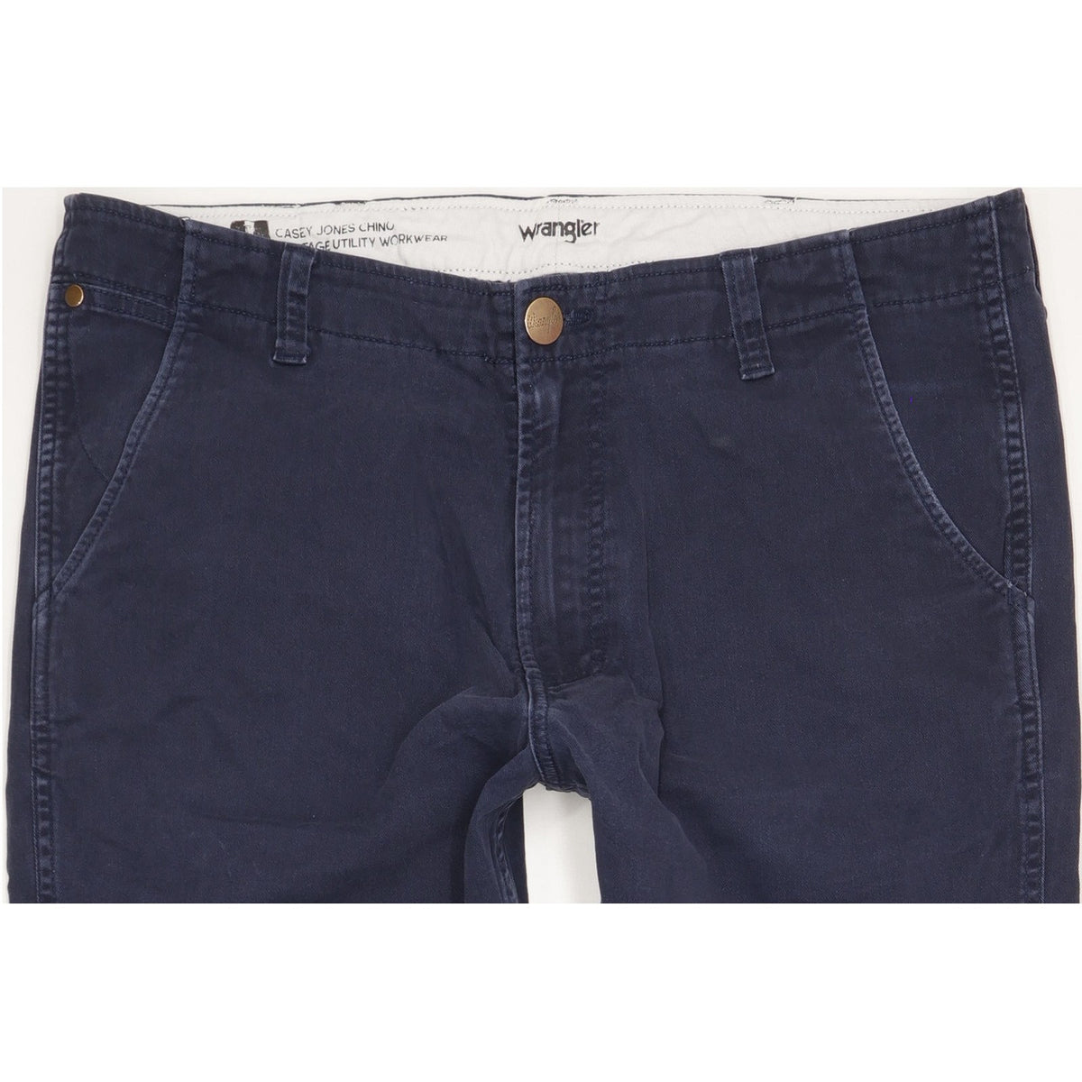 Wrangler Casey Jones Men Navy Straight Regular Chino Stretch Jeans W34 L33