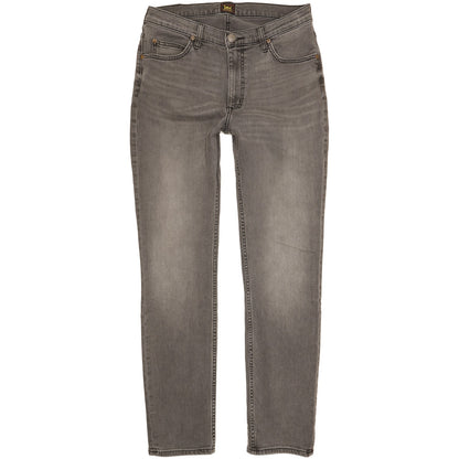 Lee Rider Men Grey Straight Slim Stretch Jeans W33 L32