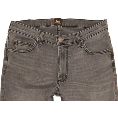 Lee Rider Men Grey Straight Slim Stretch Jeans W33 L32