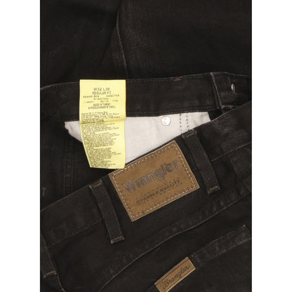 Wrangler Durable Quality Men Black Straight Regular Jeans W32 L35