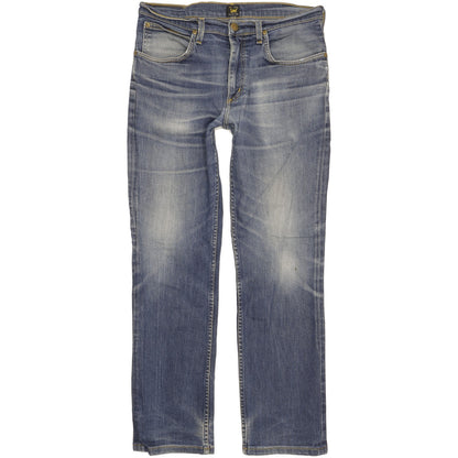 Lee Brooklyn Men Blue Straight Regular Stretch Jeans W33 L31