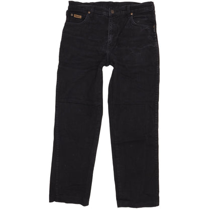 Wrangler Texas Men Black Straight Regular Stretch Jeans W34 L29