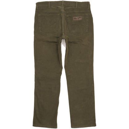 Wrangler Texas Men Green Straight Regular Stretch Jeans W35 L30