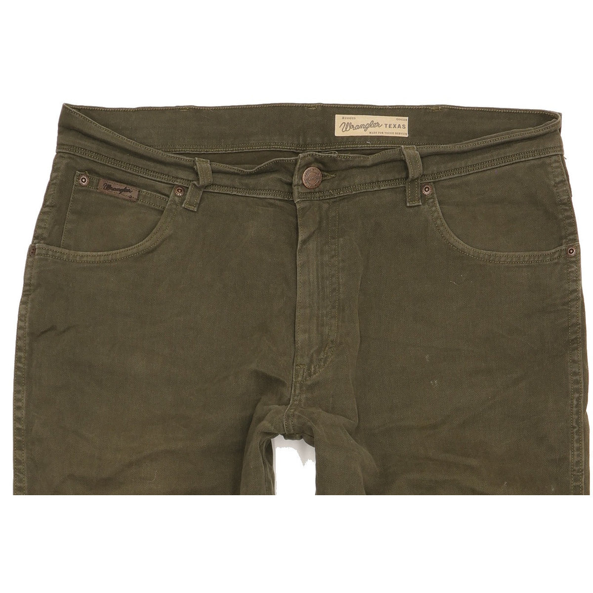 Wrangler Texas Men Green Straight Regular Stretch Jeans W35 L30