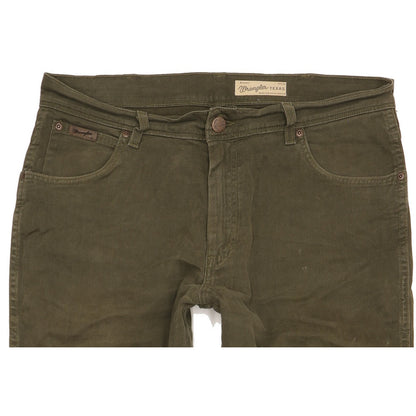 Wrangler Texas Men Green Straight Regular Stretch Jeans W35 L30
