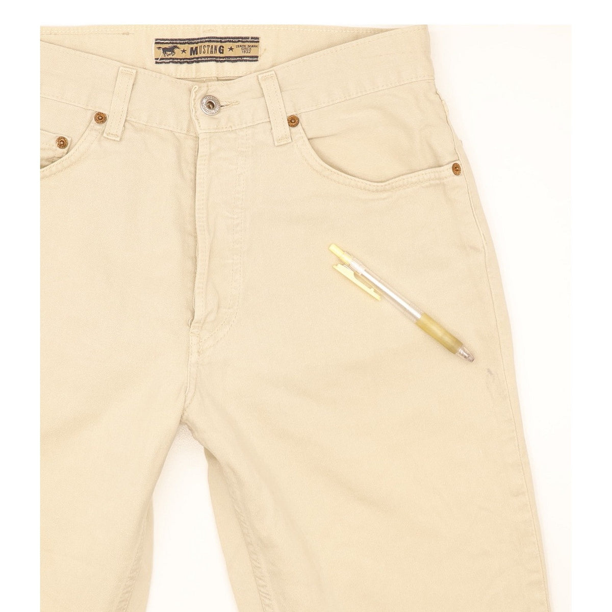Mustang Oregon Men Beige Straight Regular Jeans W30 L33