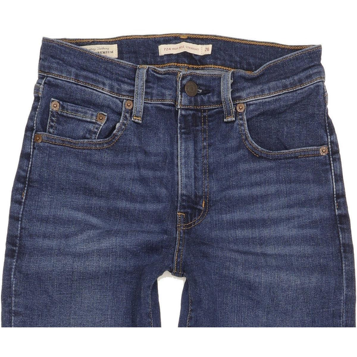 Levi's 724 Women Blue Straight Slim Stretch Jeans W26 L30