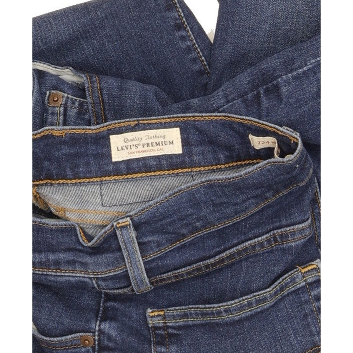 Levi's 724 Women Blue Straight Slim Stretch Jeans W26 L30