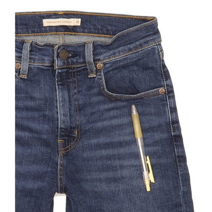 Levi's 724 Women Blue Straight Slim Stretch Jeans W26 L30