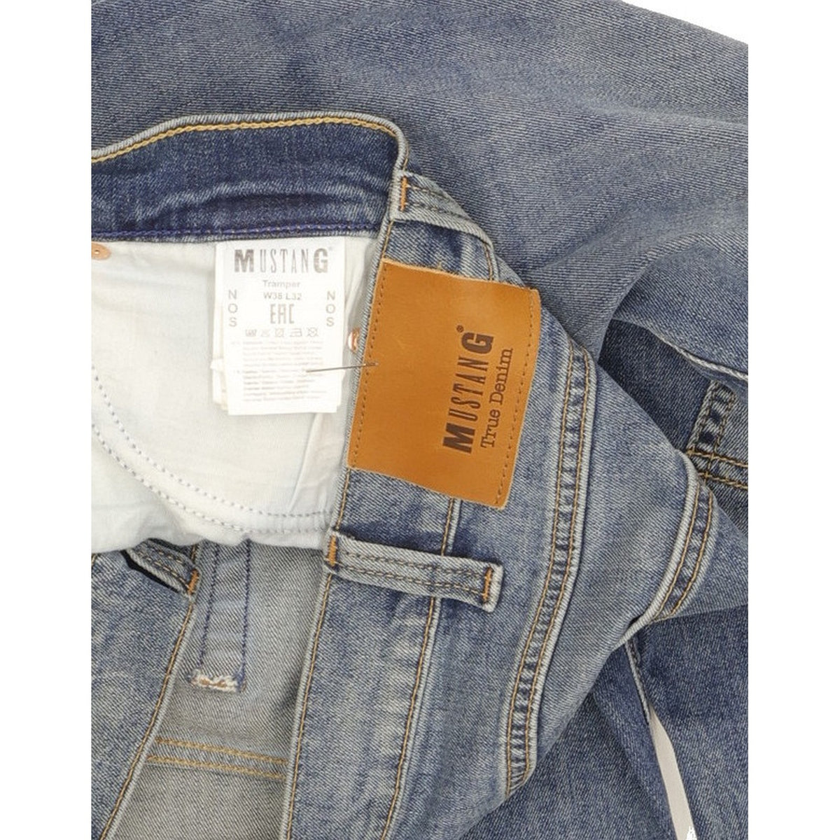 Mustang Tramper Men Blue Straight Regular Stretch Jeans W38 L32