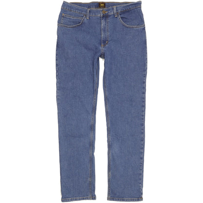 Lee Men Blue Straight Regular Stretch Jeans W33 L32
