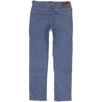 Lee Men Blue Straight Regular Stretch Jeans W33 L32