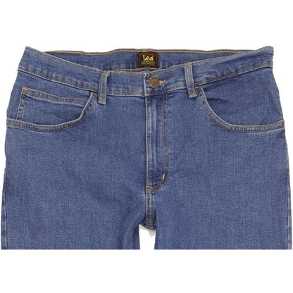 Lee Men Blue Straight Regular Stretch Jeans W33 L32