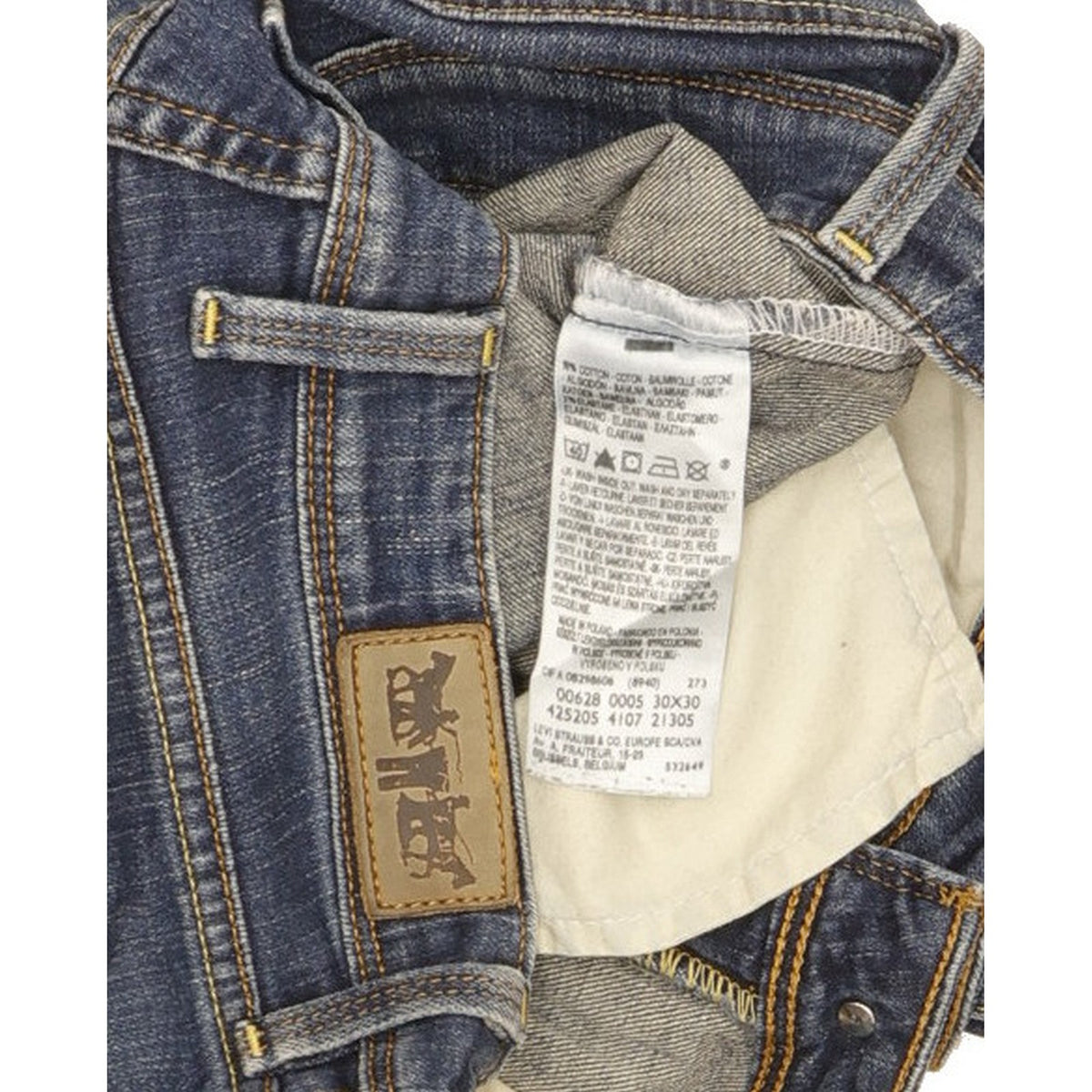 Levi's 628 Women Blue Straight Slim Stretch Jeans W30 L29