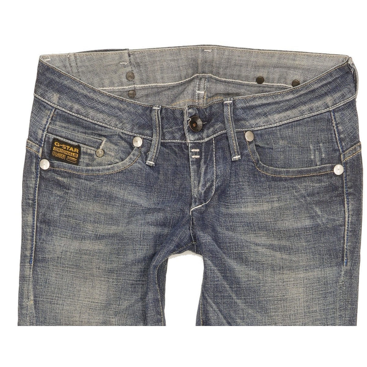 G-Star Women Blue Straight Slim Stretch Jeans W28 L29