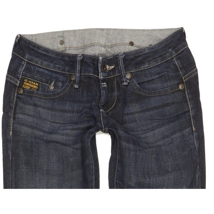 G-Star Midge Women Navy Straight Slim Stretch Jeans W27 L32