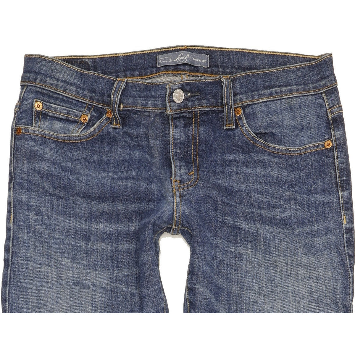 Levi's Women Blue Straight Slim Boyfriend Stretch Jeans W28 L29