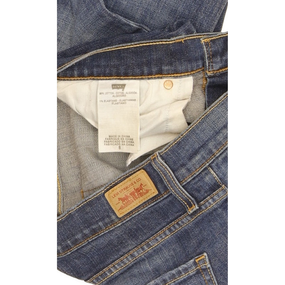 Levi's Women Blue Straight Slim Boyfriend Stretch Jeans W28 L29
