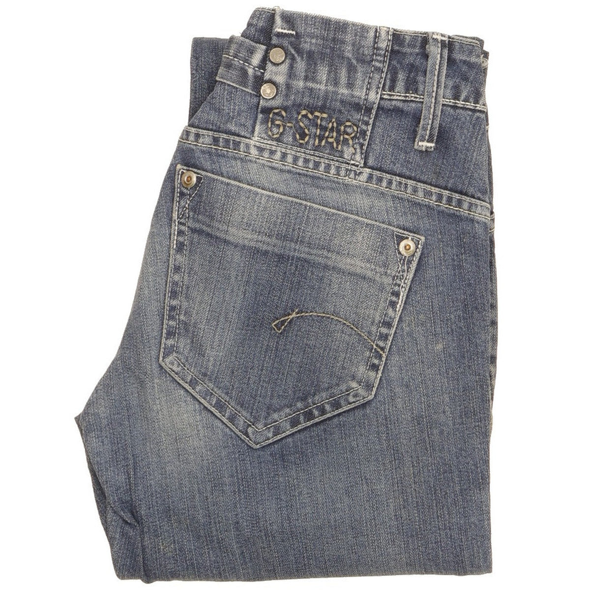 G-Star Women Blue Straight Slim Stretch Jeans W24 L32
