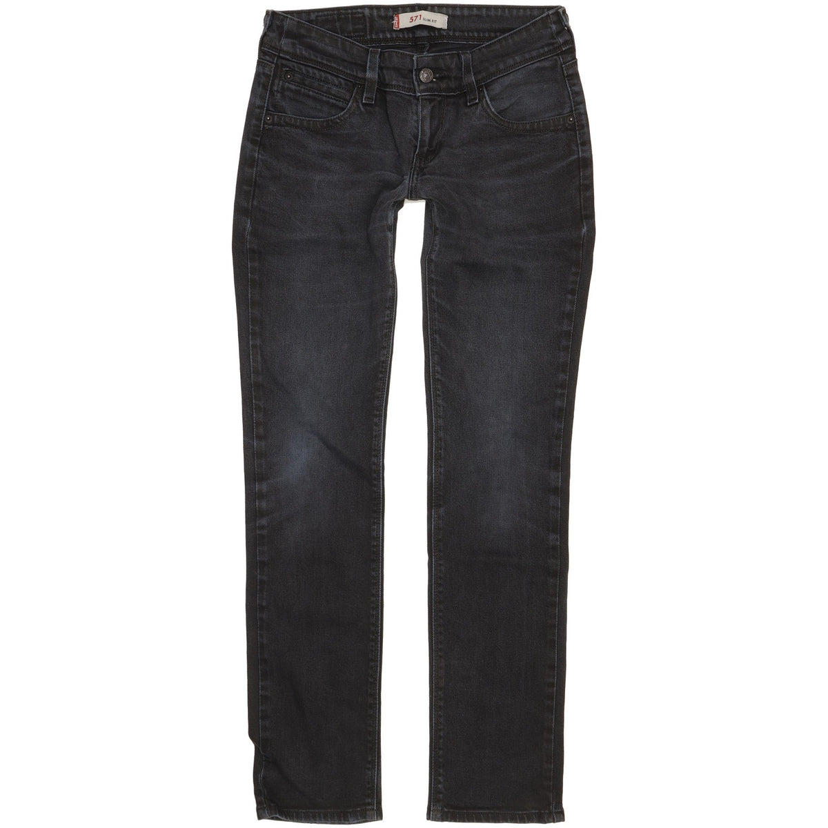 Levi's 571 Women Black Straight Slim Stretch Jeans W29 L31