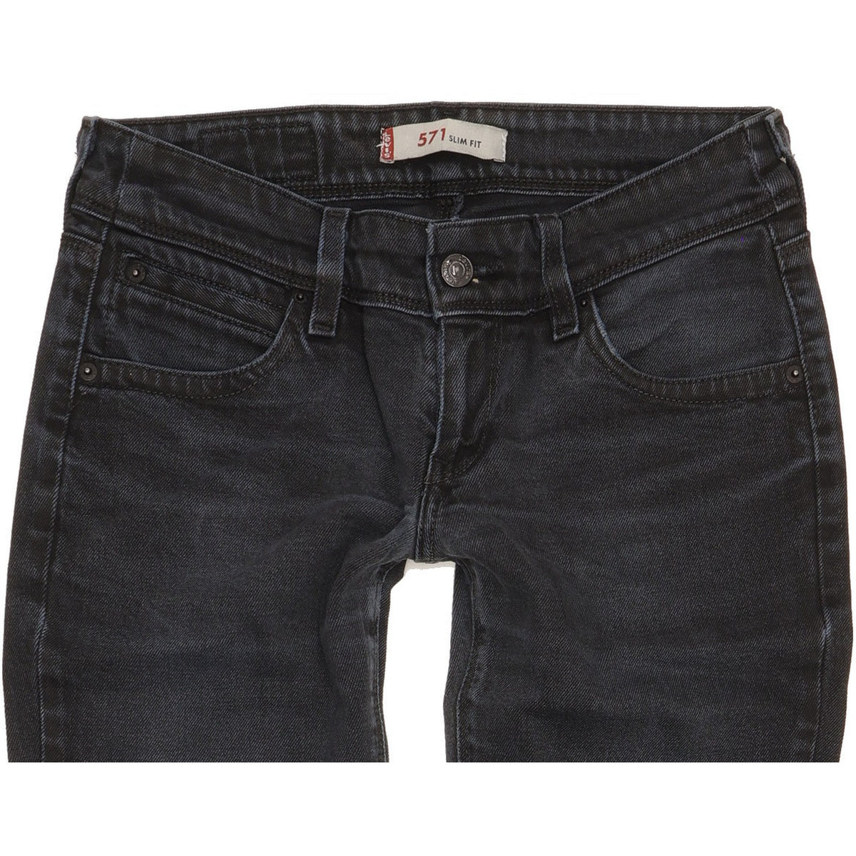 Levi's 571 Women Black Straight Slim Stretch Jeans W29 L31