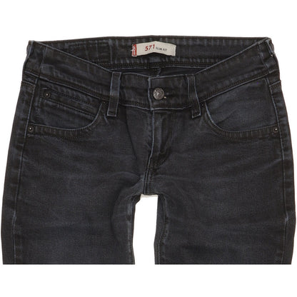 Levi's 571 Women Black Straight Slim Stretch Jeans W29 L31