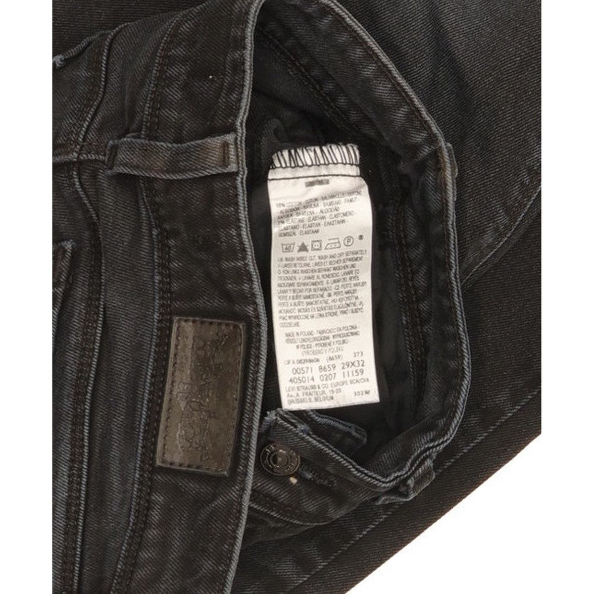 Levi's 571 Women Black Straight Slim Stretch Jeans W29 L31