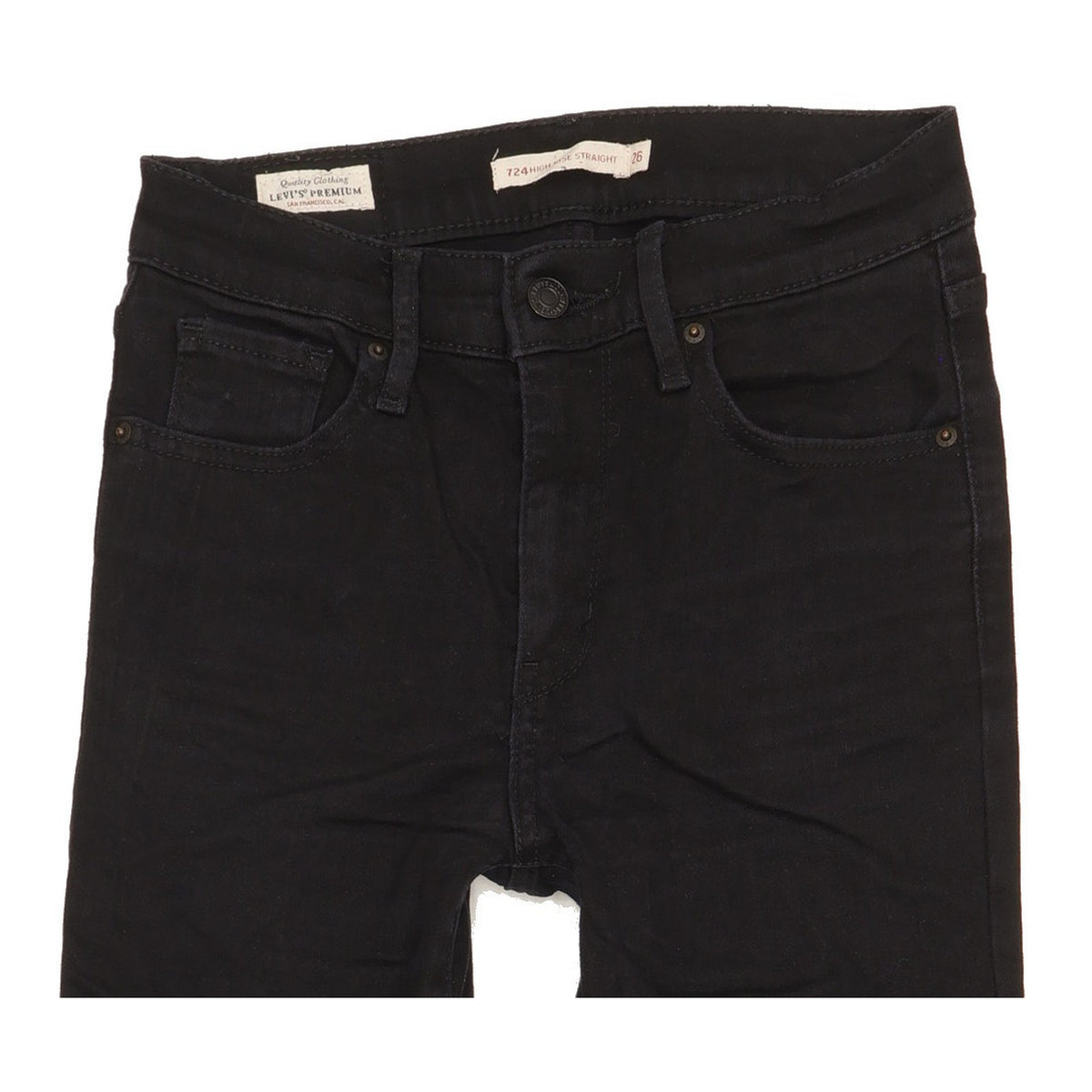 Levi's 724 Women Black Straight Slim Stretch Jeans W26 L29