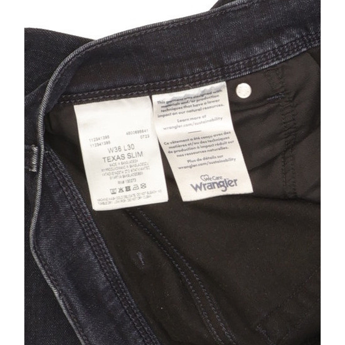 Wrangler Texas Men Blue Straight Slim Stretch Jeans W36 L30