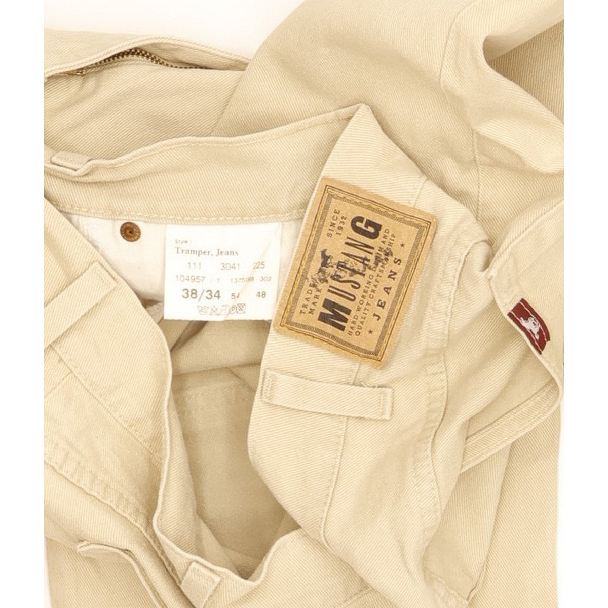 Mustang Tramper Men Beige Straight Regular Stretch Jeans W38 L29