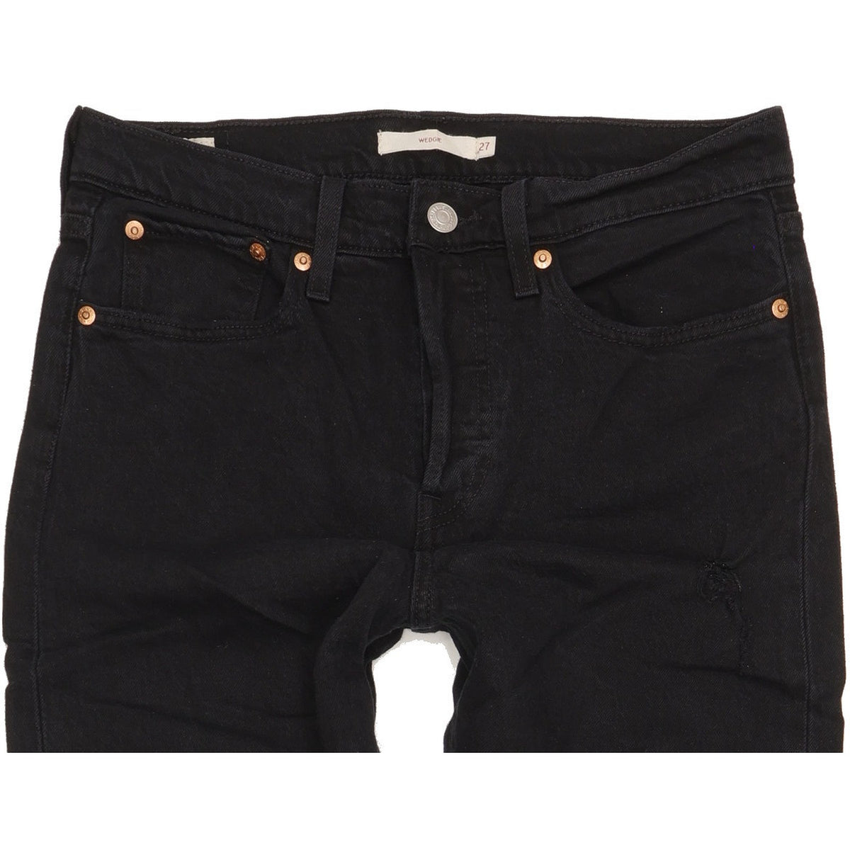 Levi's Wedgie Black Straight Slim Stretch Jeans High Waisted W27 L30