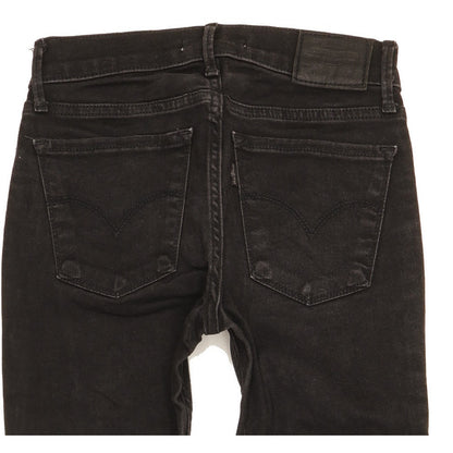 Levi's 710 Super Women Black Skinny Slim Stretch Jeans W25 L27
