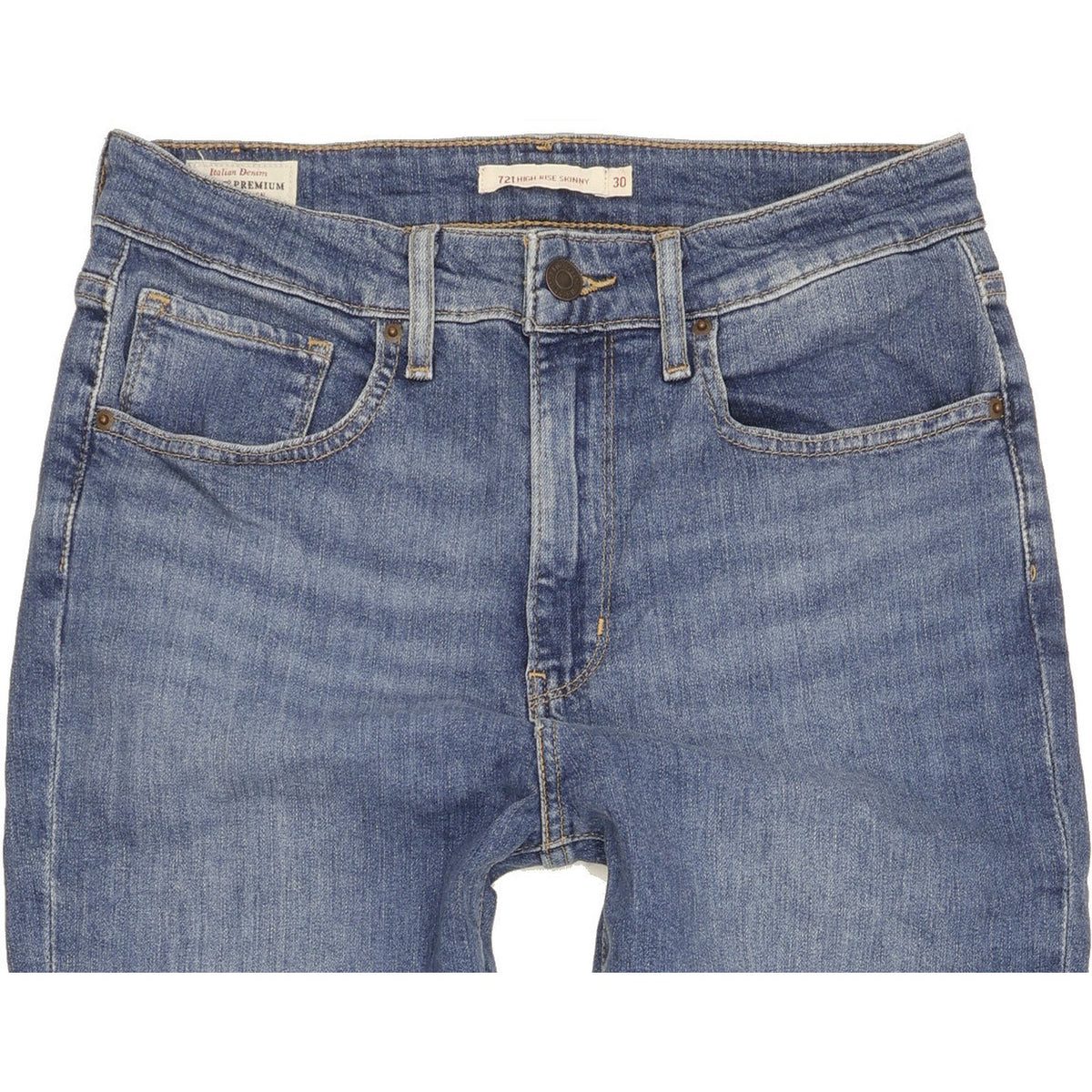 Levi's 721 Blue Skinny Slim Stretch Jeans High Waisted W30 L30