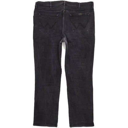 Wrangler Men Black Straight Regular Stretch Jeans W42 L32