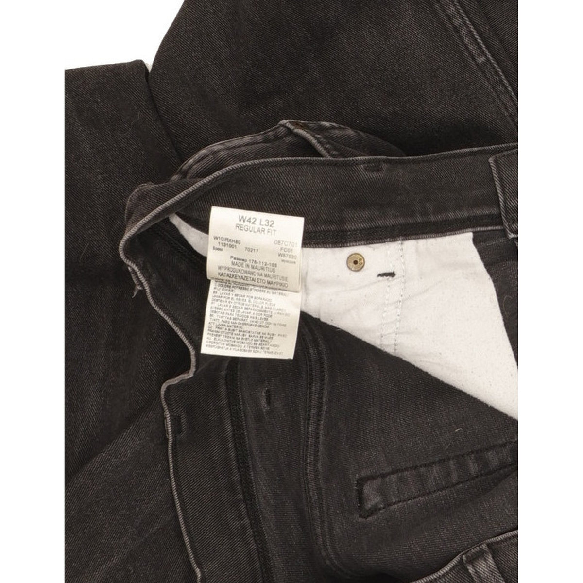 Wrangler Men Black Straight Regular Stretch Jeans W42 L32