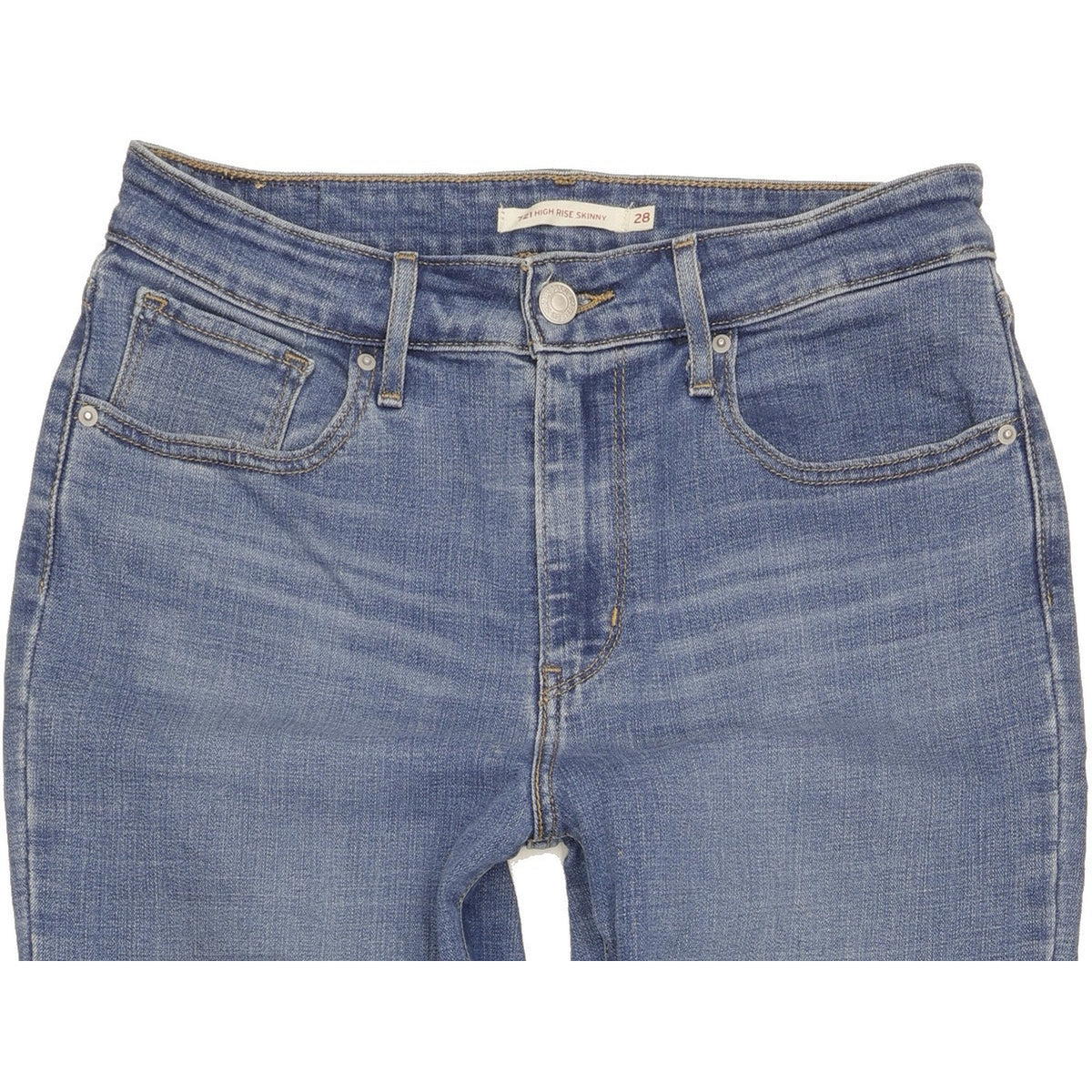 Levi's 721 Blue Skinny Slim Stretch Jeans High Waisted W28 L32