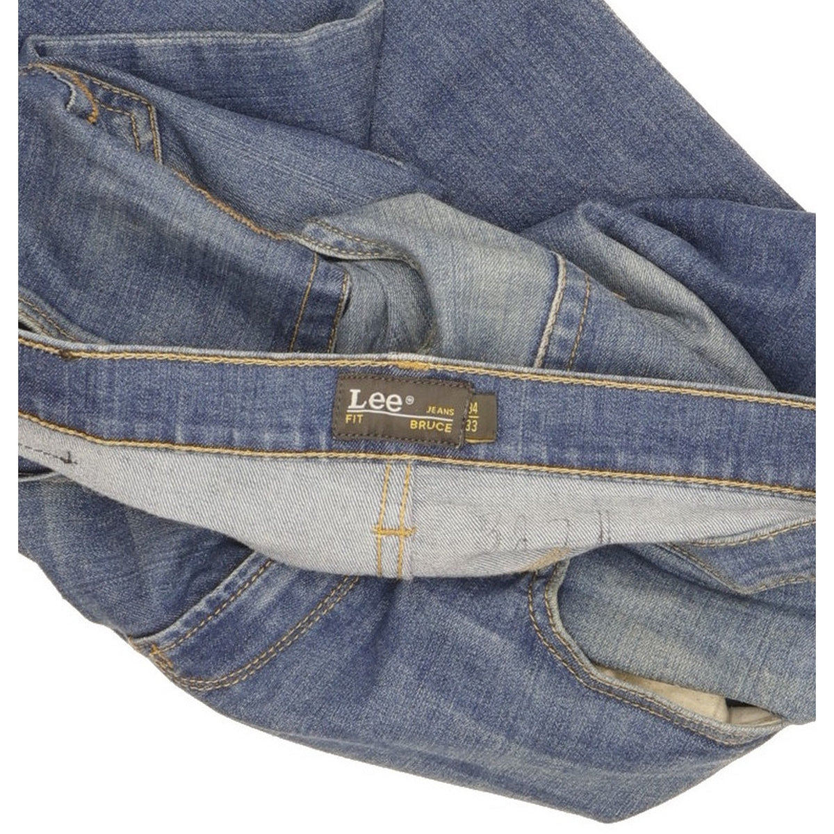 Lee Bruce Men Blue Skinny Slim Stretch Jeans W34 L32