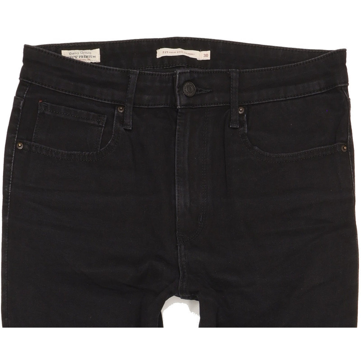 Levi's 721 Black Skinny Slim Stretch Jeans High Waisted W30 L30