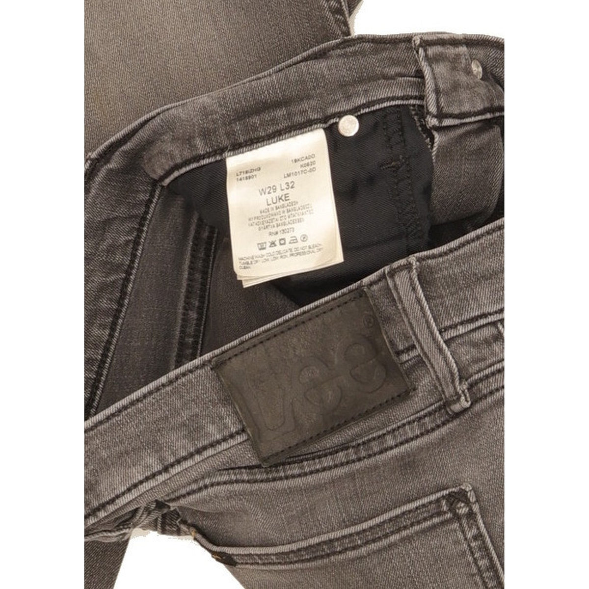 Lee Luke Men Grey Skinny Slim Stretch Jeans W29 L31
