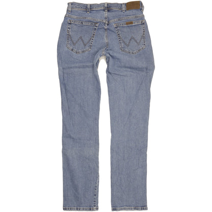Wrangler Durable Quality Men Blue Straight Regular Stretch Jeans W34 L34