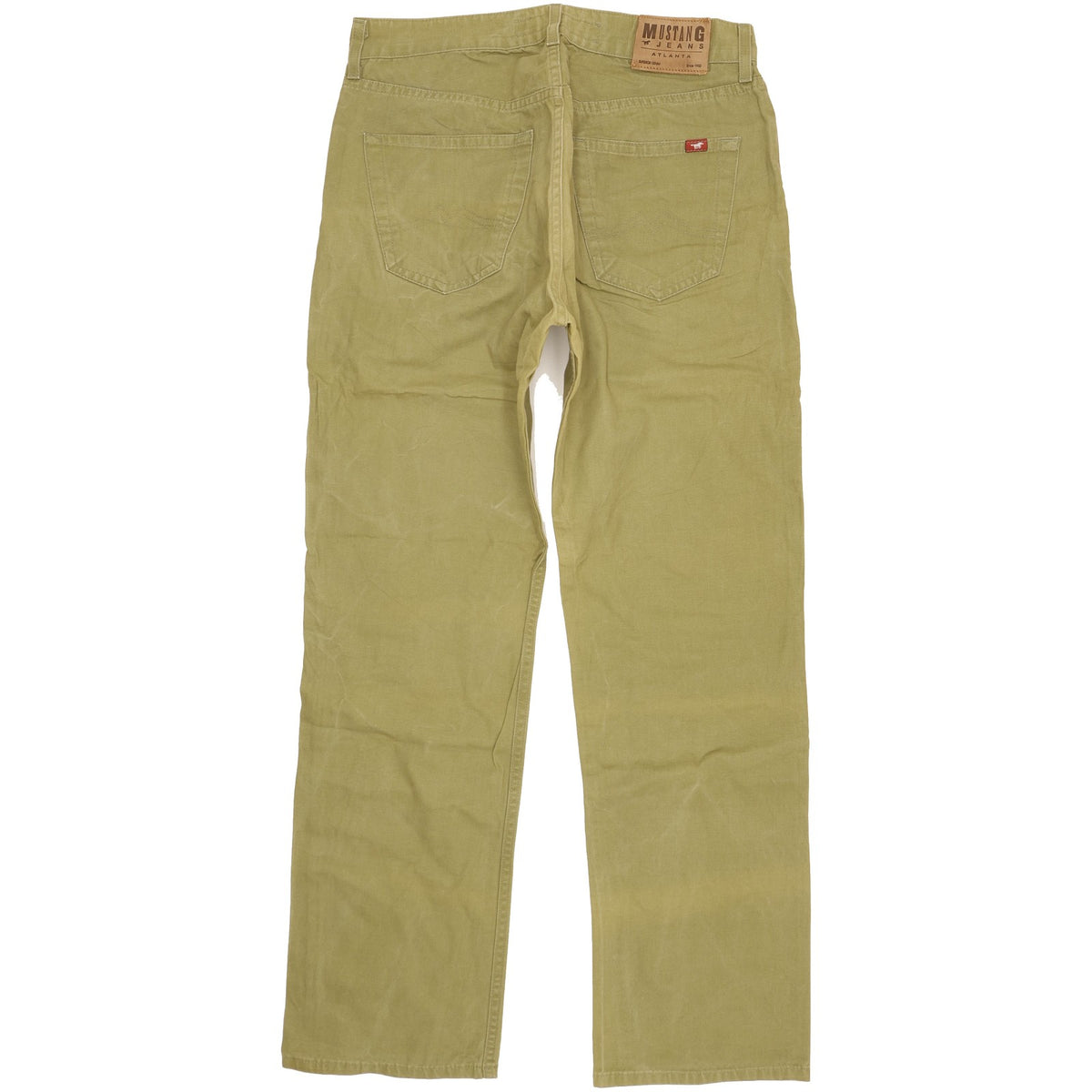Mustang Atlanta Men Green Straight Regular Stretch Jeans W33 L31