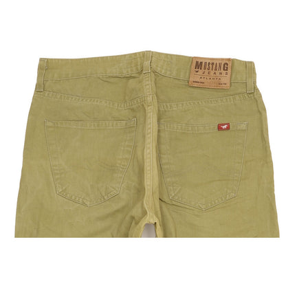 Mustang Atlanta Men Green Straight Regular Stretch Jeans W33 L31