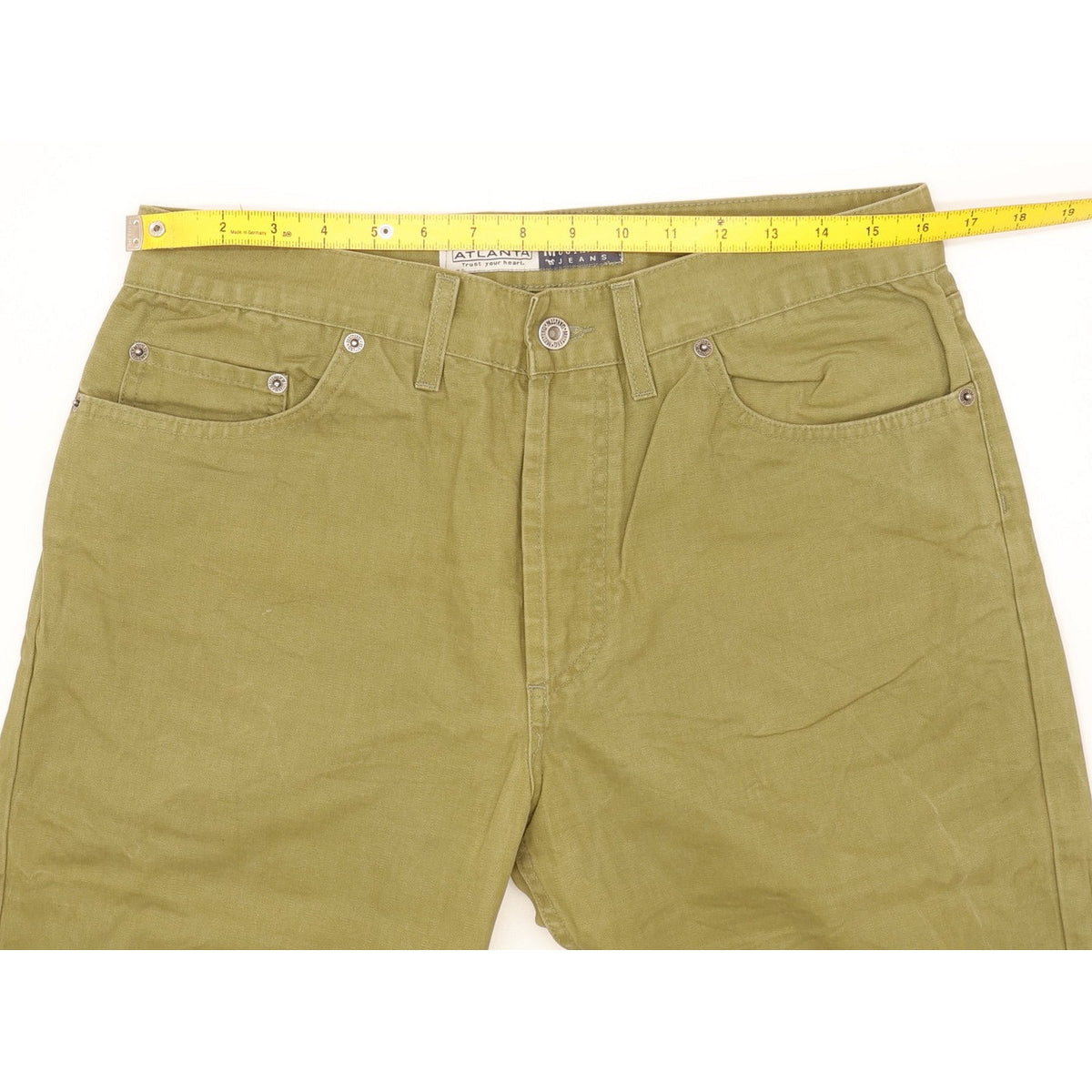 Mustang Atlanta Men Green Straight Regular Stretch Jeans W33 L31