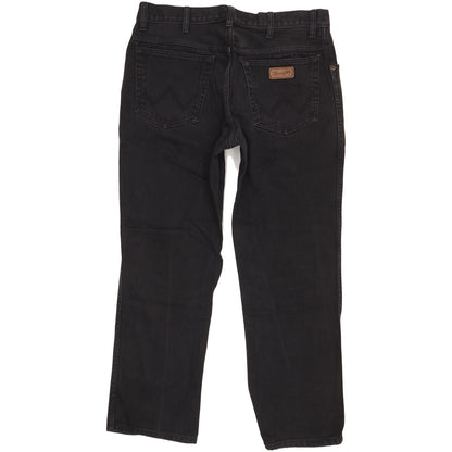 Wrangler Men Black Straight Regular Jeans W36 L28