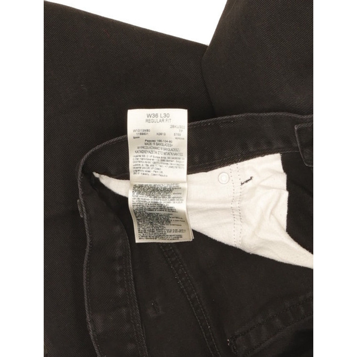 Wrangler Men Black Straight Regular Jeans W36 L28