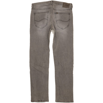 Lee Daren Men Grey Straight Slim Stretch Jeans W34 L32