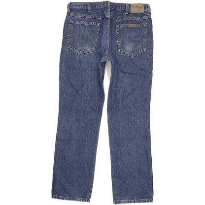 Wrangler Durable Quality Men Blue Straight Regular Jeans W36 L32